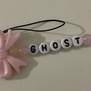 Pink Bow Ghost Keychain